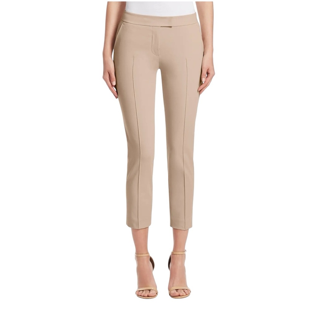 Akris Punto Cropped Slim Leg Pants Classic Minimalist Tailored Blush Pink 10